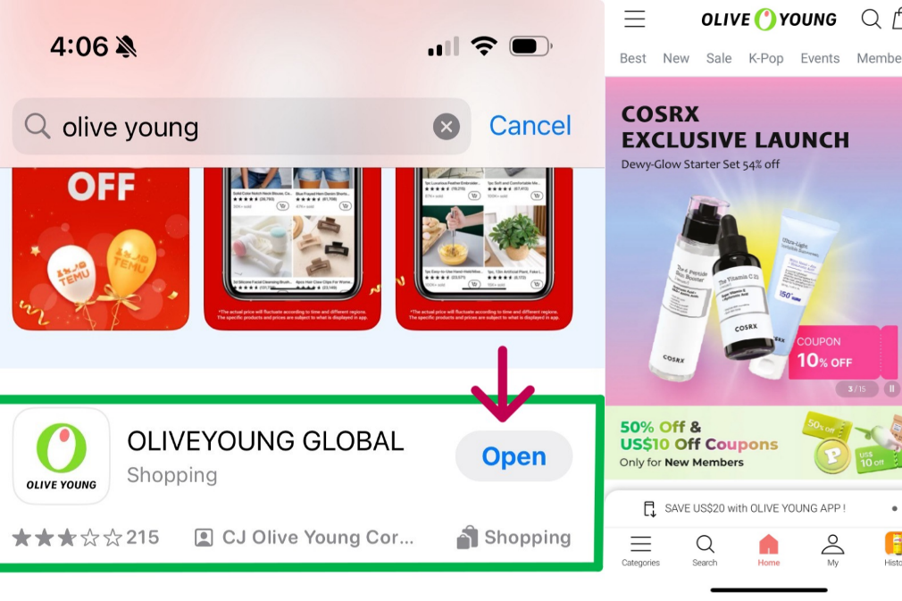 Olive young official app picture