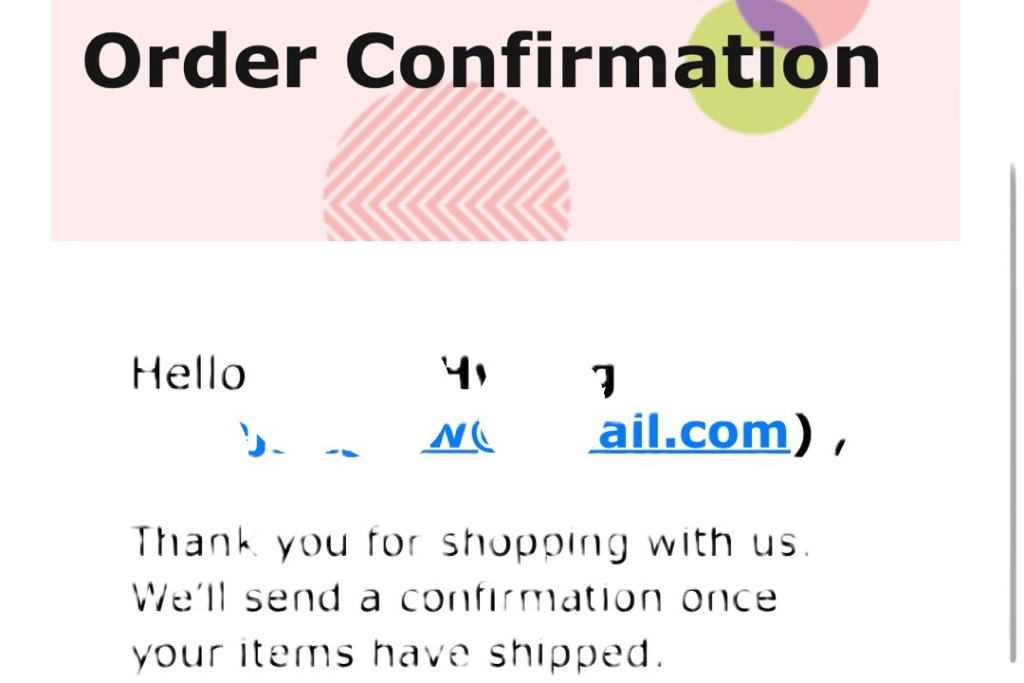 Oliveyoung global app. order confirmation